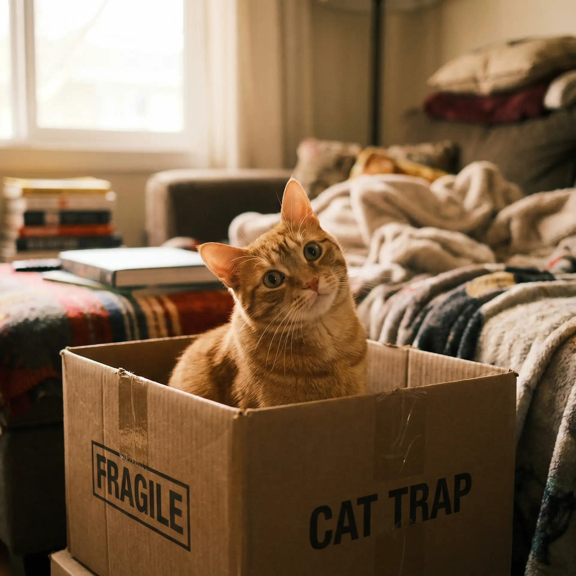橘猫躲在纸箱里 - 伊在人间香蕉最新视频