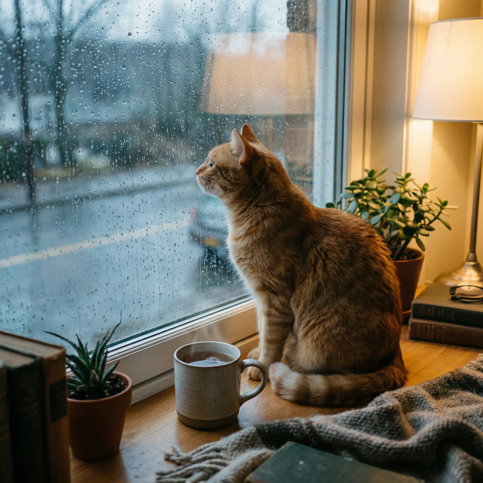 猫咪望着窗外的雨 - 伊在人间香蕉最新视频